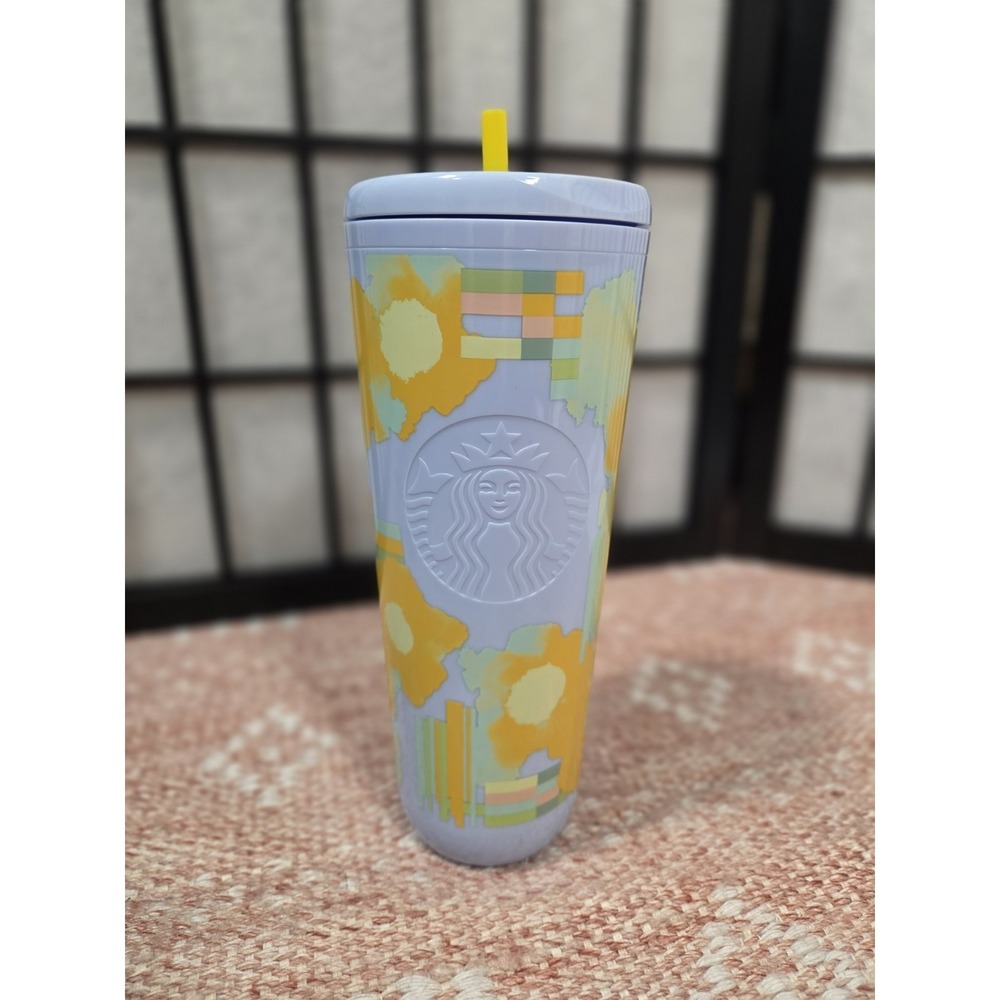 Starbucks Tumbler Slide Sip or Straw Lid 24oz Hot & Cold Floral Spring 2025 Gift